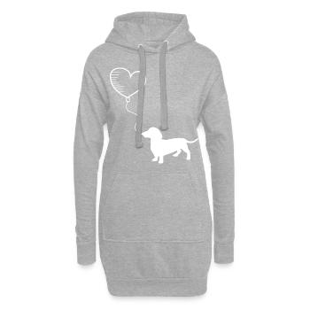 Dackel - Hoodie-Kleid - Grau meliert - Vorne