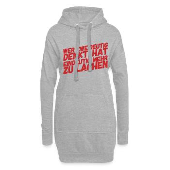immer schön zweideutig denken - Hoodie-Kleid - Grau meliert - Vorne