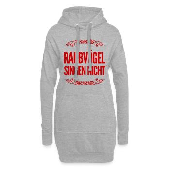 Raubvögel singen nicht - Hoodie-Kleid - Grau meliert - Vorne
