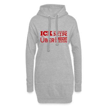 ich wundere mich über nichts mehr - Hoodie-Kleid - Grau meliert - Vorne