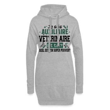Auxiliaire Vétérinaire Métier Animal Chien Chat - Sweat-shirt à capuche long Femme - gris chiné - Devant