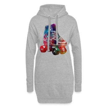 patins à roulettes sport art #roller #skates - Sweat-shirt à capuche long Femme - gris chiné - Devant