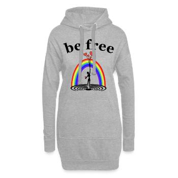 Soyez libre - Liberté - Sweat-shirt à capuche long Femme - gris chiné - Devant