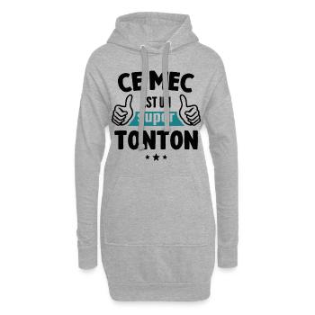 Ce Mec Est Un Super Tonton - Sweat-shirt à capuche long Femme - gris chiné - Devant