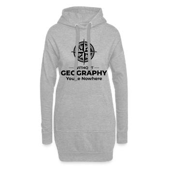Géographie Boussole Nowhere SIG spatial - Sweat-shirt à capuche long Femme - gris chiné - Devant