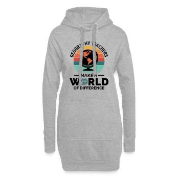 Geographielehrer Globus Weltunterschied - Hoodie-Kleid - Grau meliert - Vorne