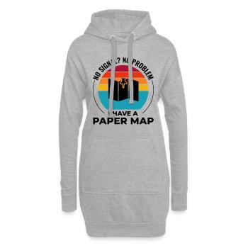 GIS Analyst Karte Pin Sonnenuntergang Retro - Hoodie-Kleid - Grau meliert - Vorne