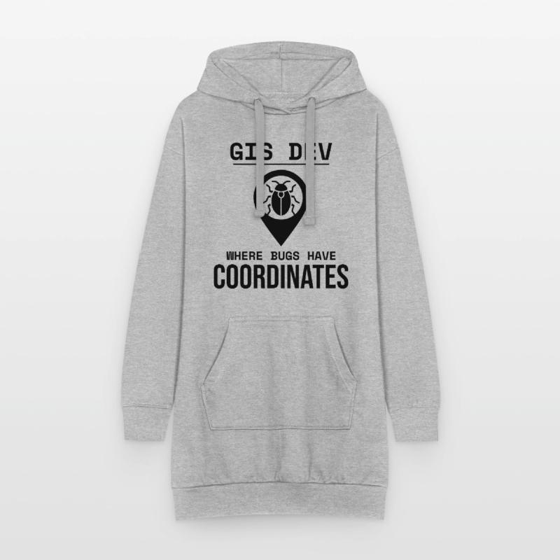 GIS Dev Debugging Coordinates Geospatial Bug Hoodie-Kleid