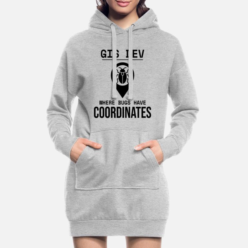 GIS Dev Debugging Coordinates Geospatial Bug Hoodie-Kleid