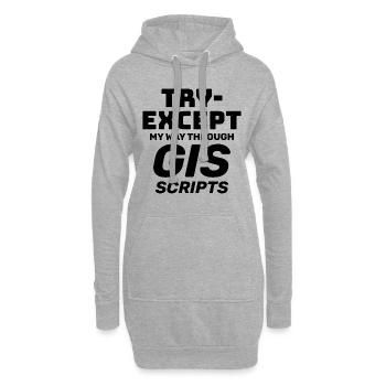 Scripts SIG Programmation Essayer sauf le débogage - Sweat-shirt à capuche long Femme - gris chiné - Devant