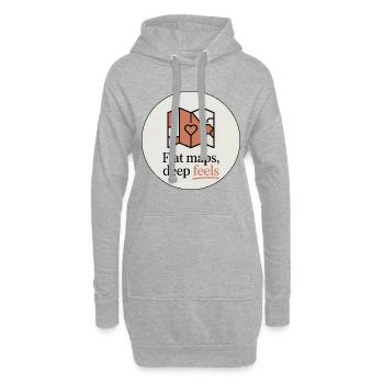 Flache Karten Deep Feels Geografie Kartografie - Hoodie-Kleid - Grau meliert - Vorne