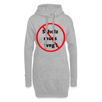 Scholz muss weg T-Shirt - Hoodie-Kleid - Grau meliert - Vorne