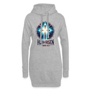 Auferstehung Jesus Botschaften aus der Bibel - Hoodie-Kleid - Grau meliert - Vorne