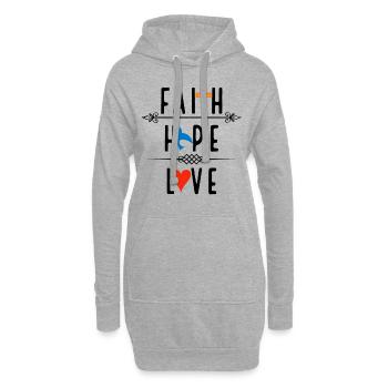 Jésus, Jésus, Jésus chrétien chrétien chrétien chrétien - Sweat-shirt à capuche long Femme - gris chiné - Devant