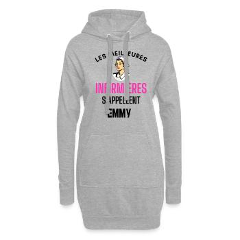 Les meilleures infirmières s appellent Emmy - Sweat-shirt à capuche long Femme - gris chiné - Devant