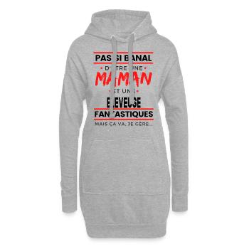 ELEVEUSE et Maman cadeau pour mère - Sweat-shirt à capuche long Femme - gris chiné - Devant