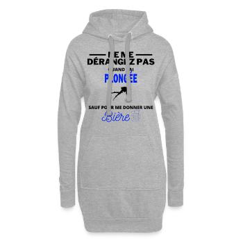 plongée et bière humour alcool - Sweat-shirt à capuche long Femme - gris chiné - Devant