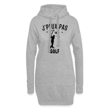 golf - humour golf - Sweat-shirt à capuche long Femme - gris chiné - Devant