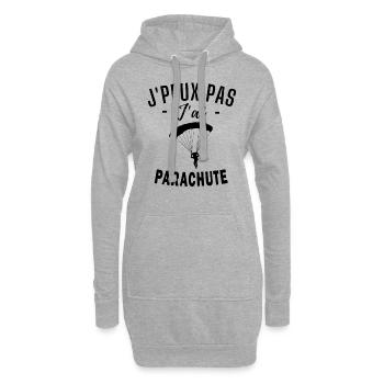 parachute - humour parachute - Sweat-shirt à capuche long Femme - gris chiné - Devant