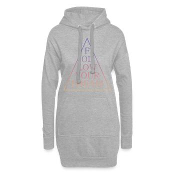Spruch follow your dream Traum Liebe Leben - Hoodie-Kleid - Grau meliert - Vorne