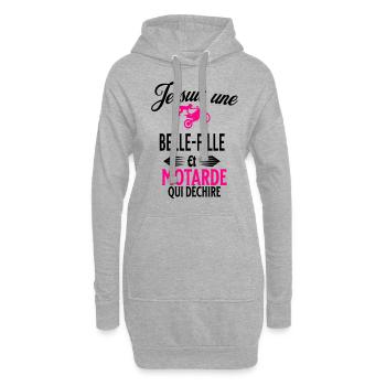 je suis motarde qui déchire et belle-fille - Sweat-shirt à capuche long Femme - gris chiné - Devant