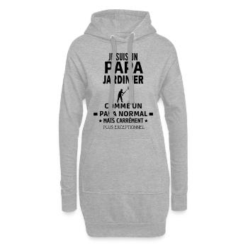 JARDINIER exceptionnel - Sweat-shirt à capuche long Femme - gris chiné - Devant