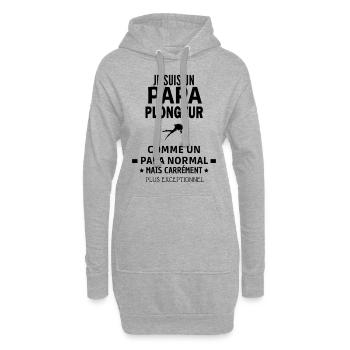 Plongeur exceptionnel - Sweat-shirt à capuche long Femme - gris chiné - Devant