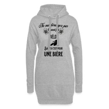 Ne pas déranger sauf pour une bière VÉLO - Sweat-shirt à capuche long Femme - gris chiné - Devant