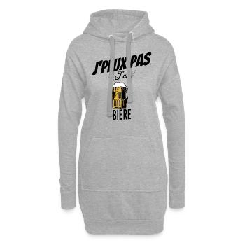 J'peux pas j'ai bière - Sweat-shirt à capuche long Femme - gris chiné - Devant