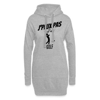 J'peux pas j'ai golf - Sweat-shirt à capuche long Femme - gris chiné - Devant