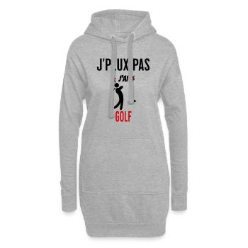 J'peux pas j'ai golf phrase humoristique - Sweat-shirt à capuche long Femme - gris chiné - Devant