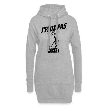 J'peux pas j'ai hockey - Sweat-shirt à capuche long Femme - gris chiné - Devant