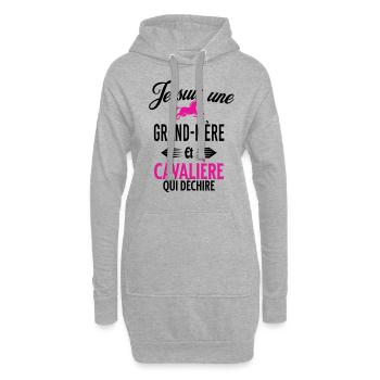 je suis cavalière qui déchire et grand-mère - Sweat-shirt à capuche long Femme - gris chiné - Devant