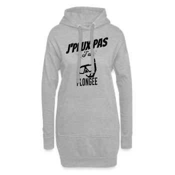 J'peux pas j'ai plongée - Sweat-shirt à capuche long Femme - gris chiné - Devant