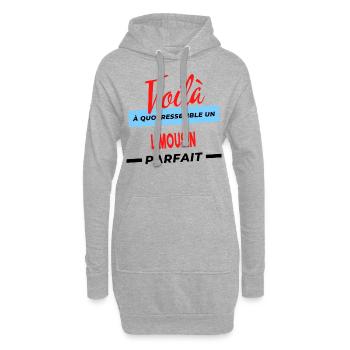 Voilà a quoi ressemble un LIMOUSIN Humour - Sweat-shirt à capuche long Femme - gris chiné - Devant