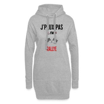 J'peux pas j'ai rallye phrase humoristique - Sweat-shirt à capuche long Femme - gris chiné - Devant