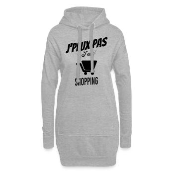 J'peux pas j'ai shopping - Sweat-shirt à capuche long Femme - gris chiné - Devant