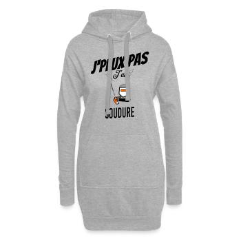 J'peux pas j'ai soudure - Sweat-shirt à capuche long Femme - gris chiné - Devant