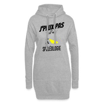 J'peux pas j'ai spéléologie - Sweat-shirt à capuche long Femme - gris chiné - Devant