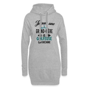 je suis golfeuse qui déchire et grand-mère - Sweat-shirt à capuche long Femme - gris chiné - Devant