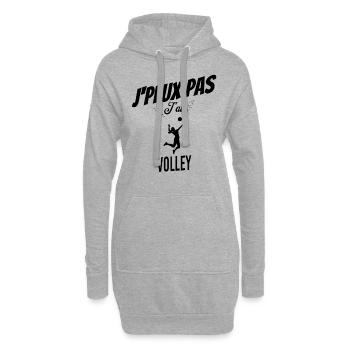 J'peux pas j'ai Volley - Sweat-shirt à capuche long Femme - gris chiné - Devant