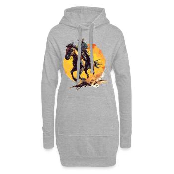 Cowboy Pferd Wild West Western Reiten Wildnis USA - Hoodie-Kleid - Grau meliert - Vorne