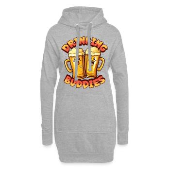Copains buveurs de bière Partnerlook Chopes à bière drôles - Sweat-shirt à capuche long Femme - gris chiné - Devant
