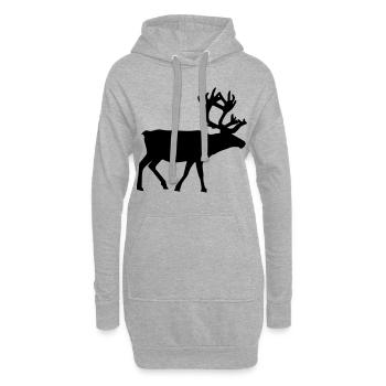 Rentier [black] - Hoodie-Kleid - Grau meliert - Vorne