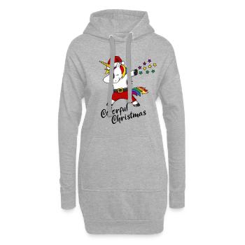 Christmas Unicorn colorful christmas gift - Hoodie Dress - heather grey - Front