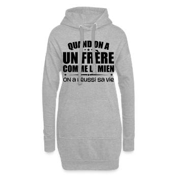 Wenn du einen Bruder wie meinen hast | Brüder Geschenk - Hoodie-Kleid - Grau meliert - Vorne