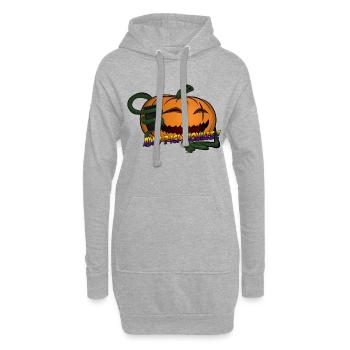 Allo ? Ici trouille ! - Sweat-shirt à capuche long Femme - gris chiné - Devant