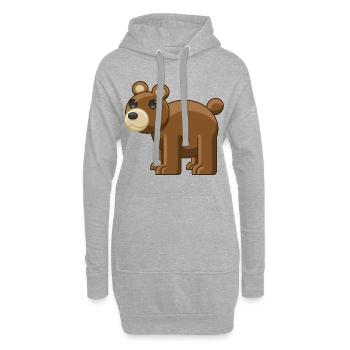 Gentil petit ourson - Sweat-shirt à capuche long Femme - gris chiné - Devant