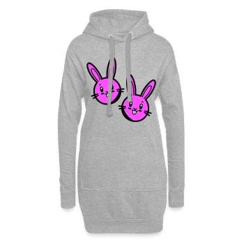 Osterhase Symbol Ostern - Hoodie-Kleid - Grau meliert - Vorne