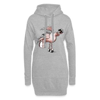 Appaloosa - - Cheval - dessin animé - Sweat-shirt à capuche long Femme - gris chiné - Devant